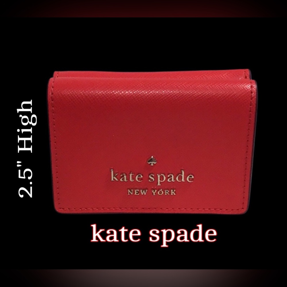 NWOT kate spade ‘Staci” Tri-Fold Micro Wallet, Saffiano, Style #WLR00133, Red